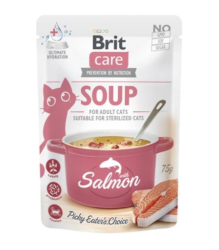Brit Care Cat Soup Salmon Grain-Free 75g Cat Wet Food